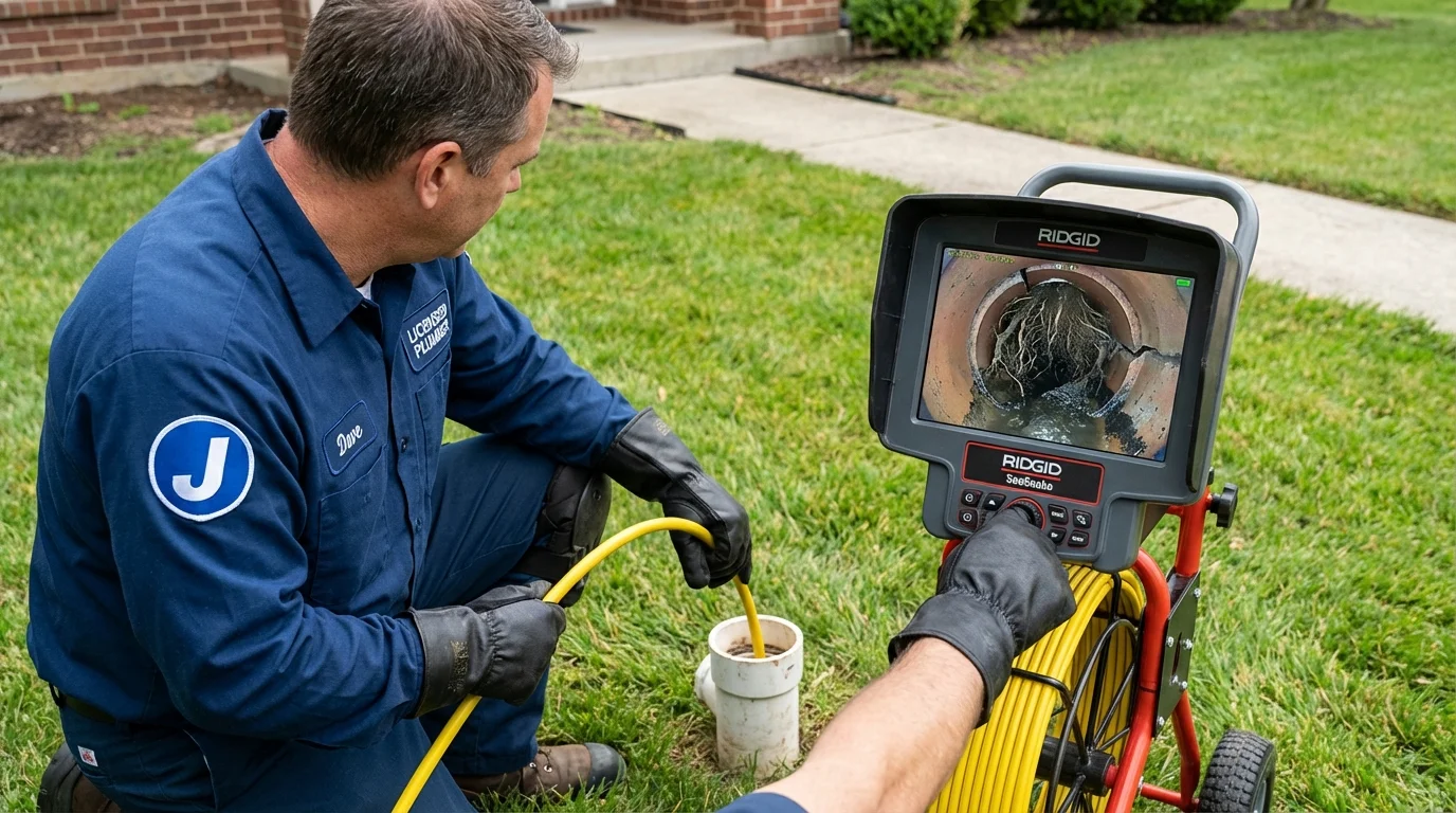 Sewer camera inspection being performed by Johns Plumbing LLC in Big Sky